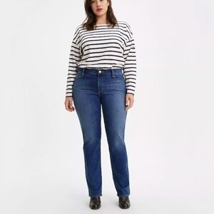 Levi's Sculpt & Mold Classic Straight Mid Rise Medium Wash Stretch Jean Sz 14